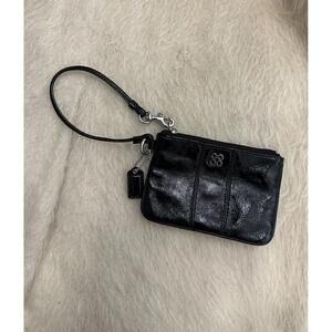 Coach Black Patent Leather Wristlet